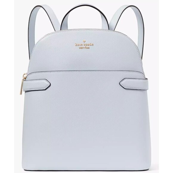 S Kate Spade Staci Dome Backpack Pale Sapphire Leather Bag Blue KG021 NWT $359 main image 5